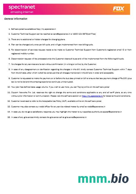 Nigeria Spectranet niesamowity Internet Internet rachunek za media Word i PDF formaty, 3 strony1